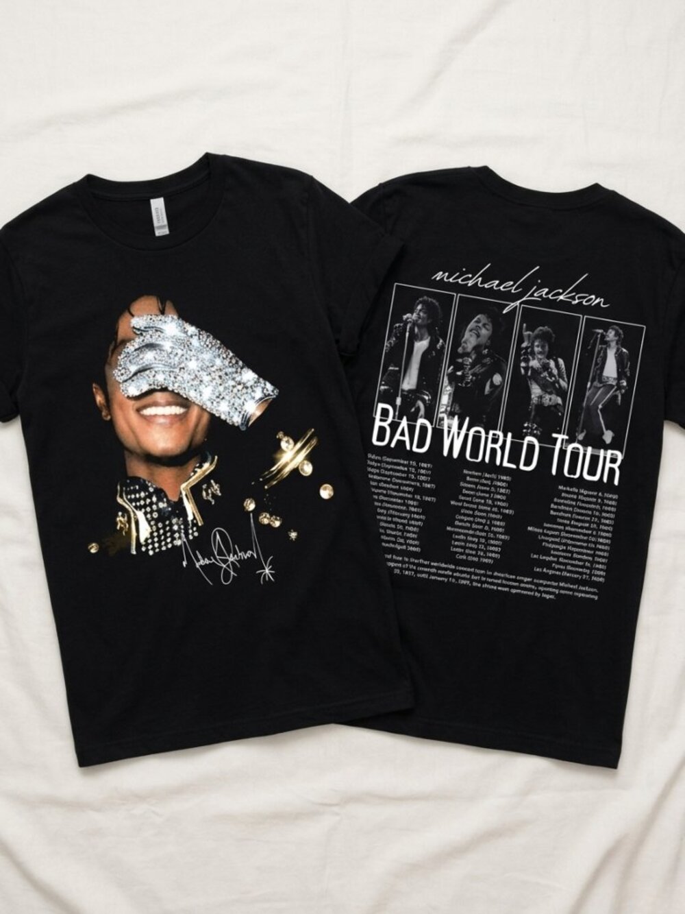Michael Jackson Bad World Tour Vintage Tee Double Sided Y2K Shirt
